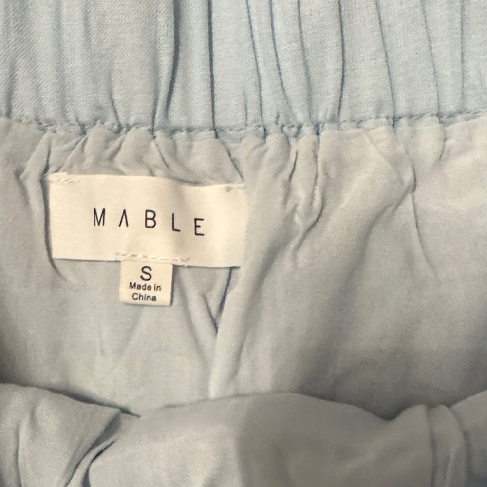Mable Quinby Lace Collar Blouse and Skirt Set Light Blue - Picture 6 of 8
